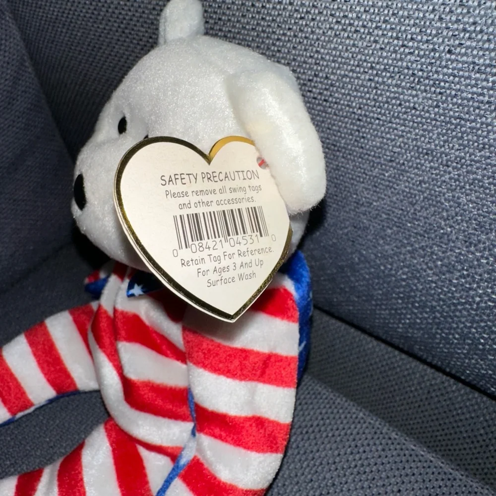 Ty Beanie Baby Liberty Bear Red, White & Blue 4531 NWT Vintage P.E. Pellets